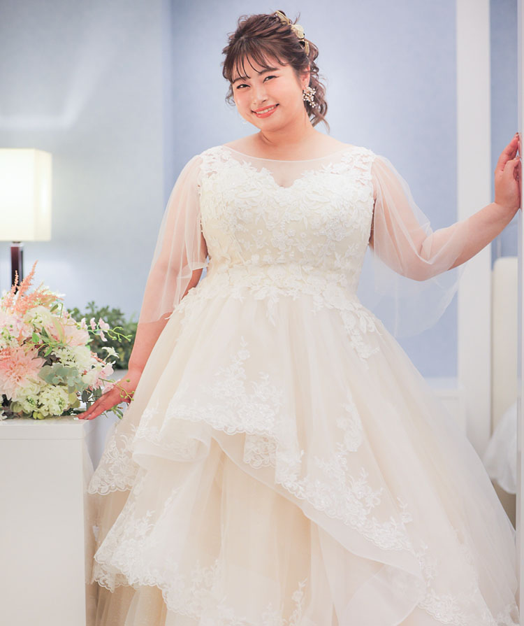 花嫁の特権「かわいい」をいっぱい浴びるドレス｜大きいサイズのウエディングドレスCurvy